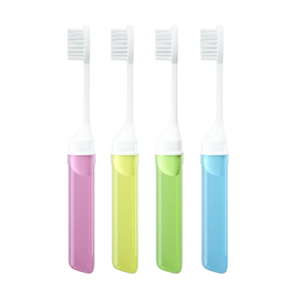 Cepillo de dientes plegable mini para viaje colores pastel transparentes - imagen 5
