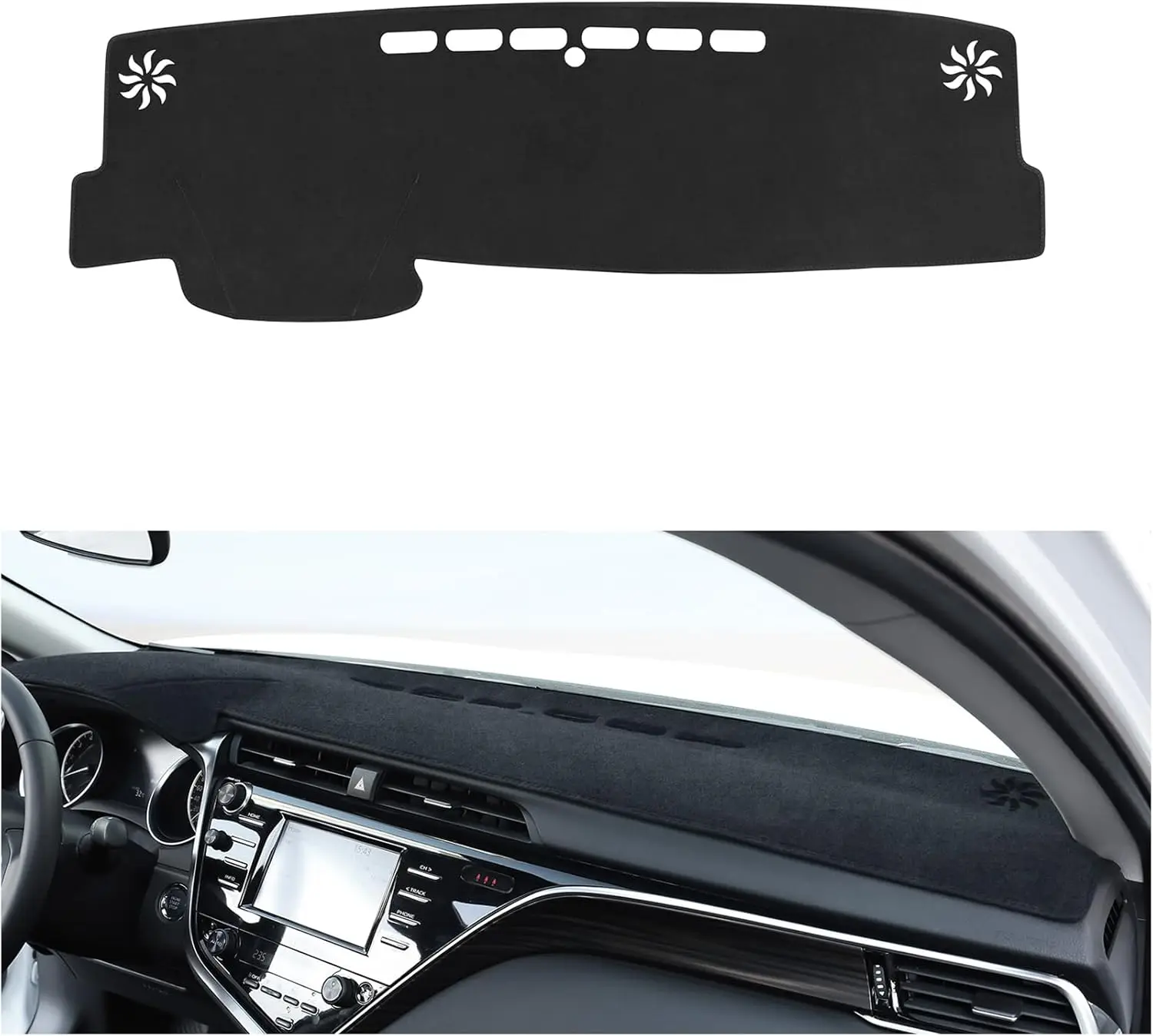 غطاء داش لتويوتا كامري 2024 - 2018 (تشمل الهجين) ملحقات غطاء لوحة القيادة الفانيلا داش حصيرة غطاء وحدة التحكم المركزية Sunsh