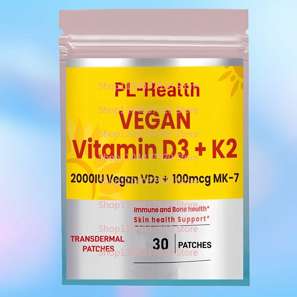 

30 Patches Vitamin D3+K2 Transdermal Patches for Bone, Muscel, Immune, Teeth & Heart Health