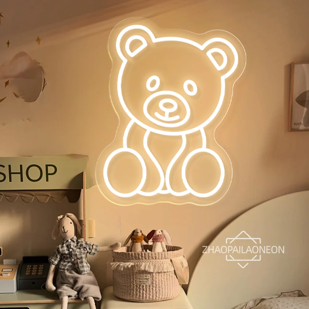 Panda Cartoon Neon Sign Personalized Led Signs Bedroom Decoration Room Wall Decor Home LED Night Light Home Neon Gift Girls Boys