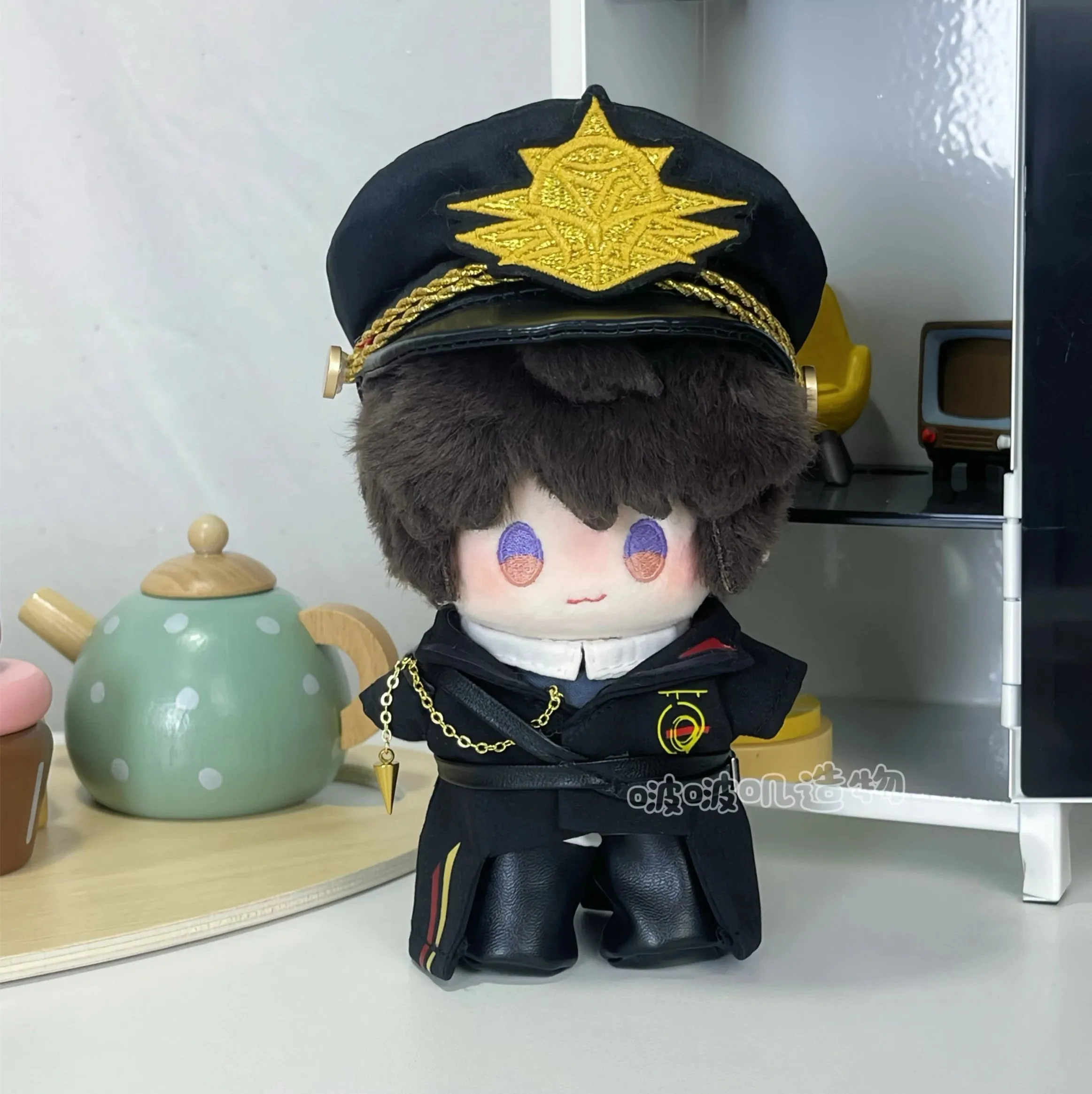 Ubranka dla lalek 10 cm Love and Deepspace Caleb Kapitan Płaszcz Kapelusz Pas Buty Strój Mundur Kostium Anime Gra Zabawka Prezent dla Dzieci
