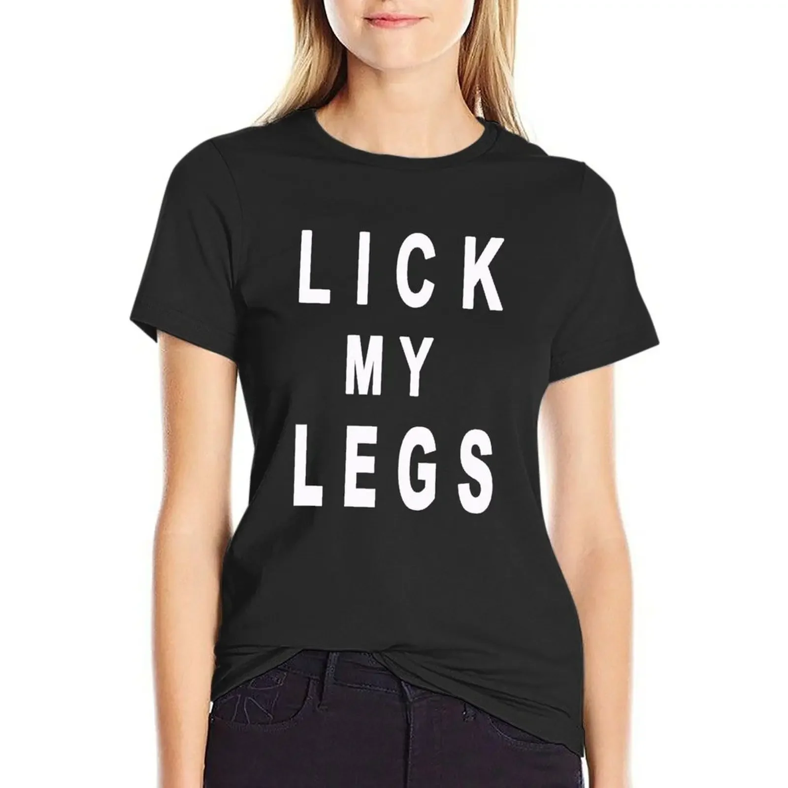 

90's Grunge LICK MY LEGS Slogan T-Shirt female tops animal prinfor oversized rock and roll t shirts for Women