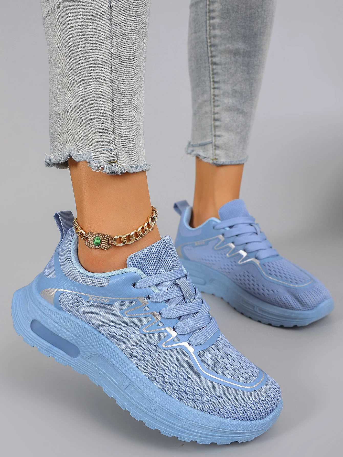 Spring and Autumn New Product Women\'s Candy Color Simple, Comfortable, Breathable, Wear resistant Lace up Sports Shoes