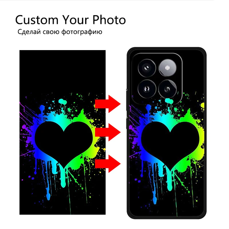 DIY Photo Customized Phone Cases For Xiaomi 14 Pro Redmi Note 13 Pro 5G Note13 4G Case Cover DIY Text Name Design Soft Silicone