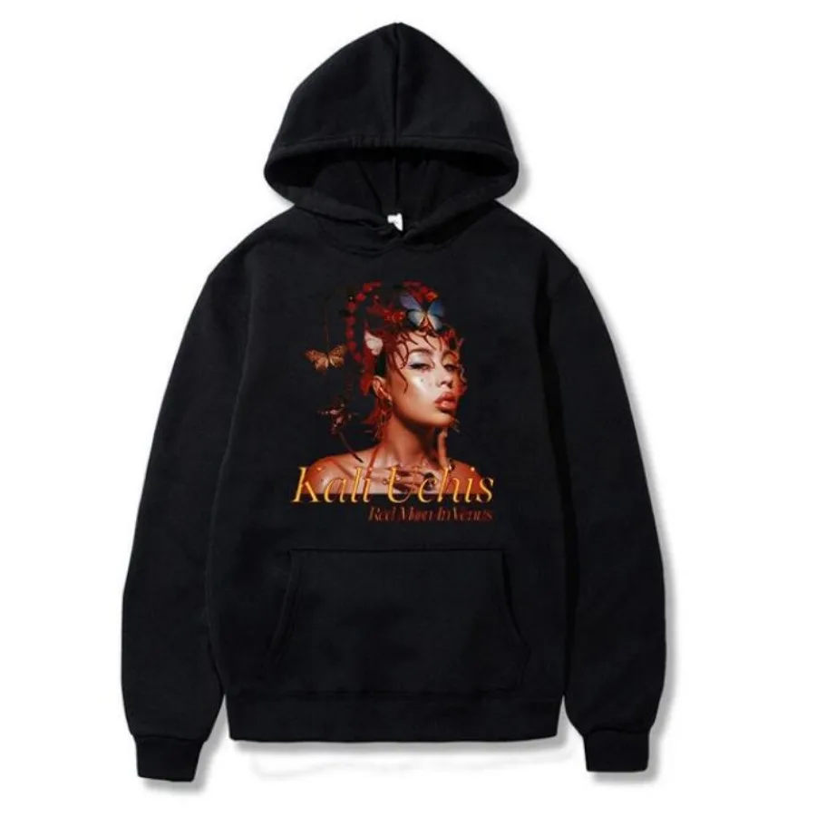 Kali Uchis Rode Maan In Venus Westkust Tour Oversized Dames/Heren Hoodie Sweatshirt Y 2K Streetwear Hiphop Pullover Jas Met Capuchon