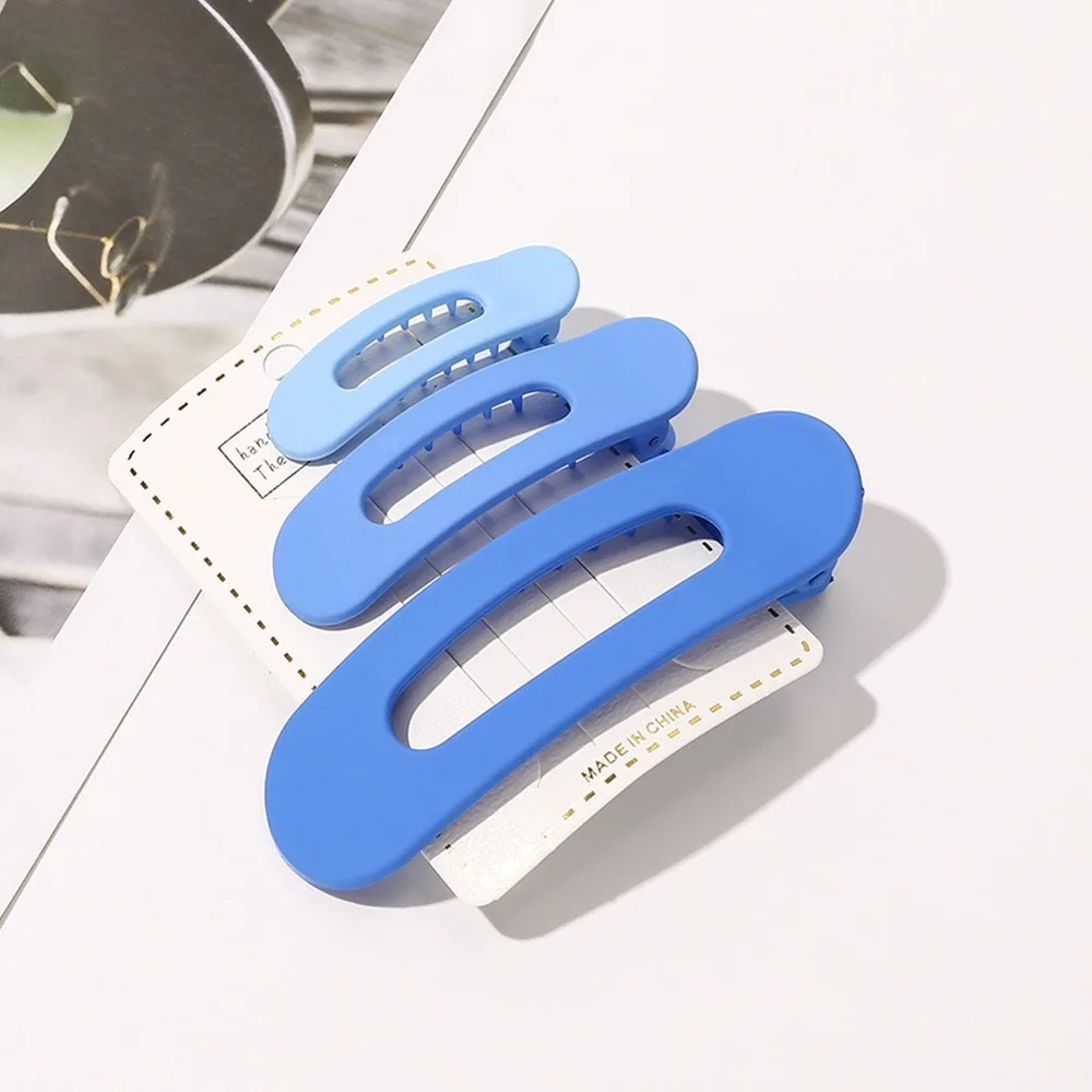 3Pcs Durable 3 Sizes Flat Hair Clips Matte Acrylic Alligator Hair Barrettes Large Thick Duckbill Hair Clamps Girls