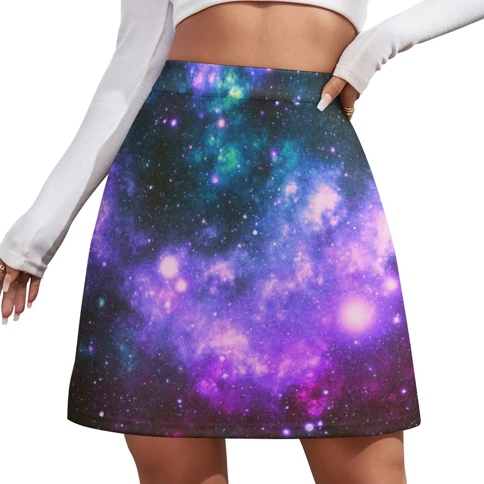 

Galaxy Nebula Purple Turquoise Teal Blue Mini Skirt Woman clothing women's stylish skirts Women skirt