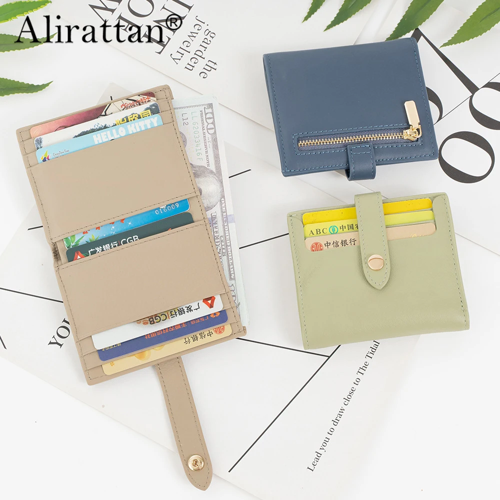 

Alirattan 2024 New Women's Wallet Short Solid Color Card Bag 2024 Autumn Women's Zipper Zero Wallet