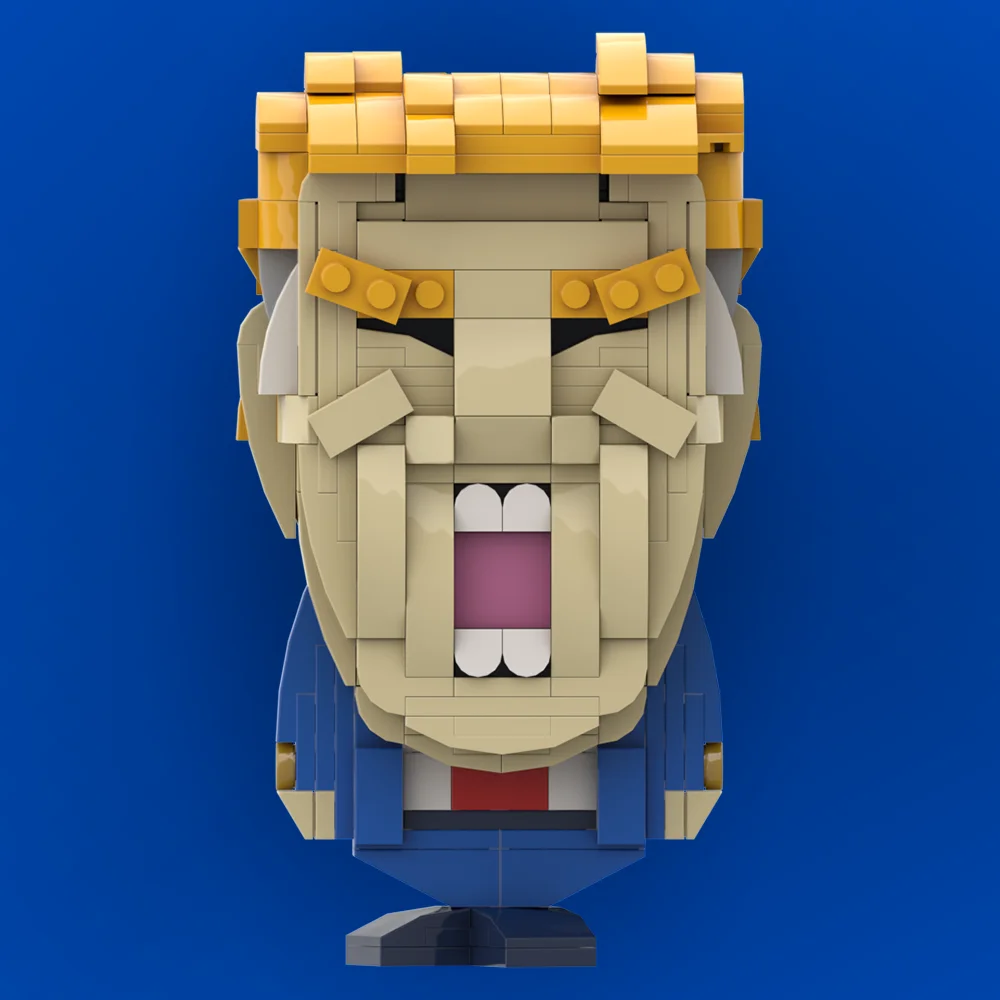 MOC Trump Big Head Block Model Playable Character DIY Puzzle Bricks Collection Creative Toys  Collectible Blocks