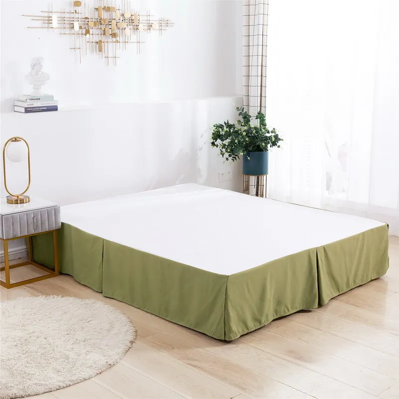 Solid Brushed Bed Skirt Standard Size for Twin Full Queen King Bedroom Beds Cover Non-slip Mattress Cover Bedsheet/ Bedspread