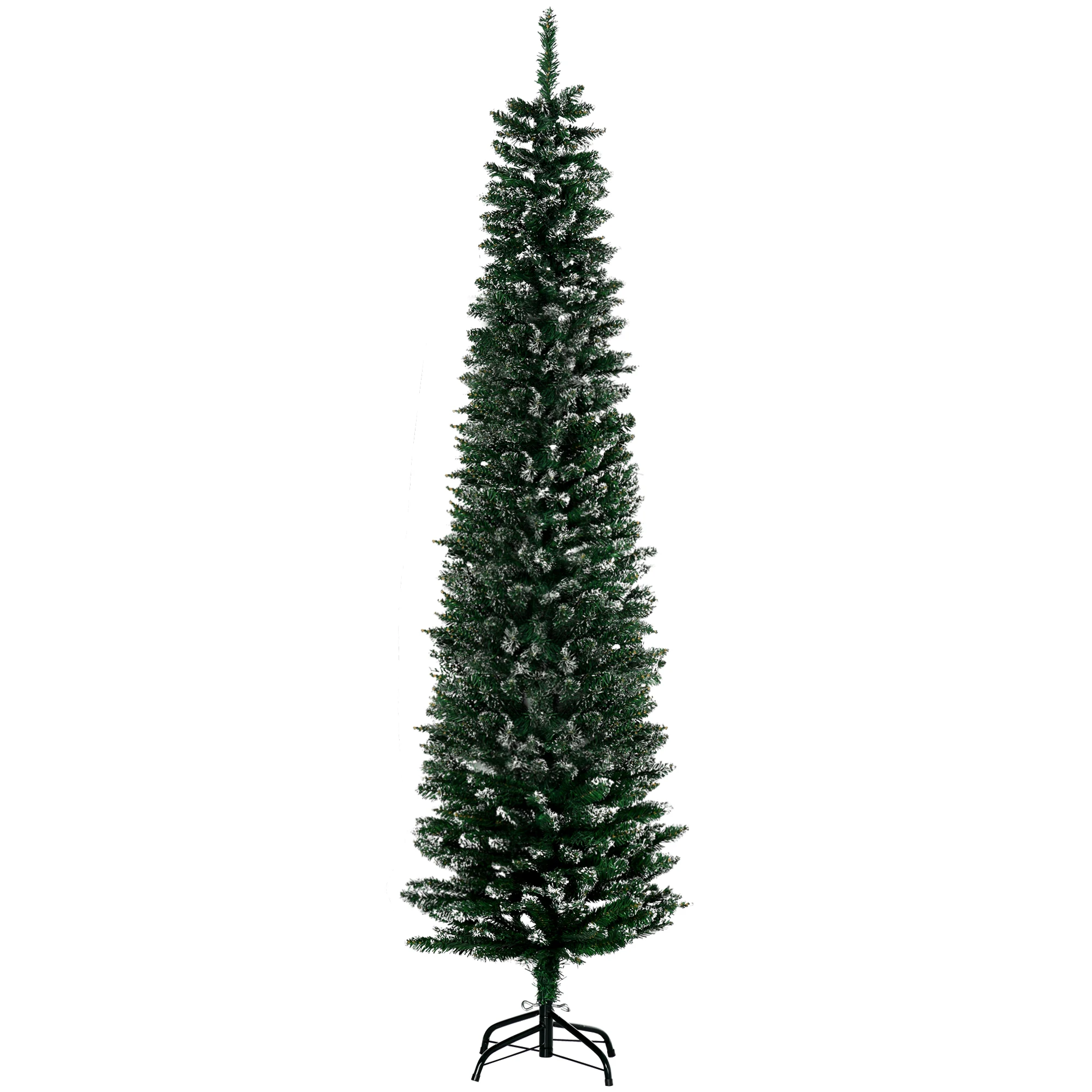 HOMCOM Árbol de Navidad Grande 190 cm Árbol de Navidad Artificial con 570 Ramas y Soporte de Metal Para Salón Interior Verde