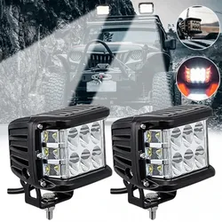 3.75'' Dual Side Shooter Dual Color Strobe Cree Pods for Truck ATV Boat 3-Sided 36W Car Work Lights LED Front Spotlights Lights