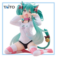 In Stock TAITO Original 13cm Anime Figure Desktop Cute Hatsune Miku Cat Ear Pajamas Action Figure Ornaments Model Toys Gifts