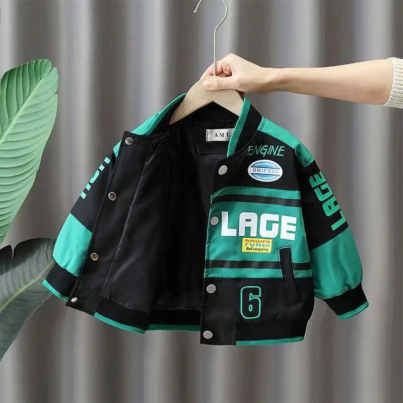 

Kids Boys' Jackets Spring and Autumn 2026 New Baby Motorcycle Suit Fashionable jacket for children's casual baseball Coat
