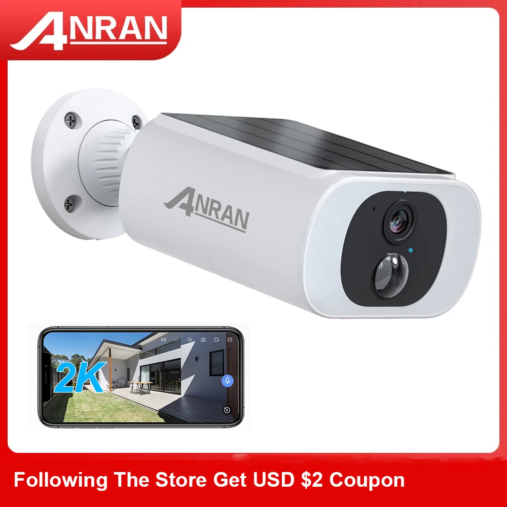 ANRAN 2K Solar Security Camera C3 Outdoor Wireless Solar WIFI Camera Battery Camera Floodlight Color Night Vision Can't Add NVR