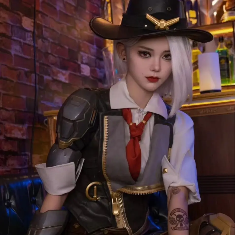 Game OW Ashe Cosplay Armor Equipment Elizabeth Caledonia Cosplay Ashe Arm Costume Props For Adult Women Halloween Costumes