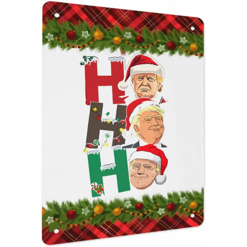 Trump, I will go home for Christmas. Wall restaurant, bar decoration, iron sheet painting 30x20x2cm