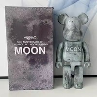 Bearbrick 400% 28cm Moon 2G Van Gogh Starry Sky Collectible Action Figure for Living Room Valentine's Day Gift Doll
