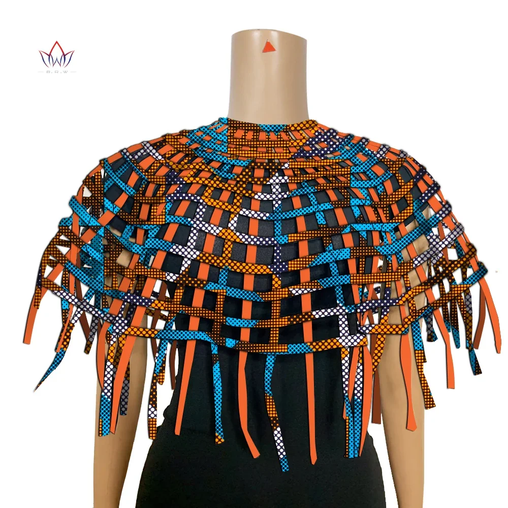 BRW Ankara African Net Necklaces Shawl Collar Women Clothings Accessories African Multistrand Necklace Hademade Jewelry WYB669