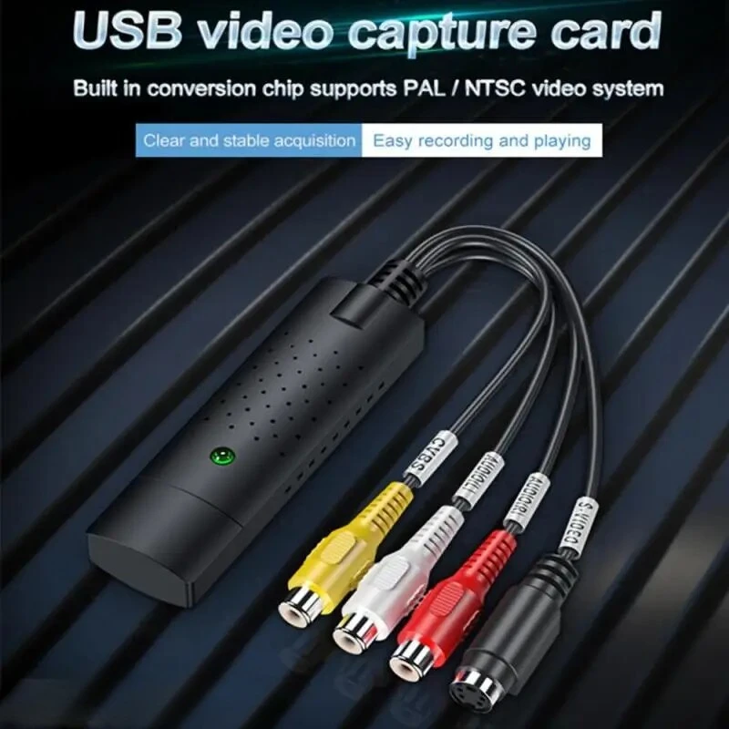 USB 2.0 Video Audio Converter Capture Card Easy Cap TV DVD VHS to Computer Adapter for DVR Digital Recording