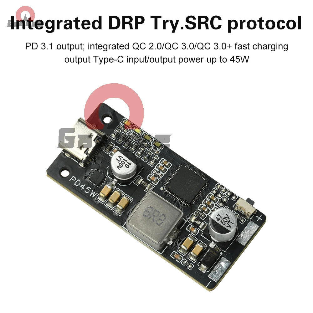 2-6S PD45W Battery Charge Discharge Module Type-C with QC3.0 Fast Charging for Li-ion LiFePO4 Power Bank DIY Project