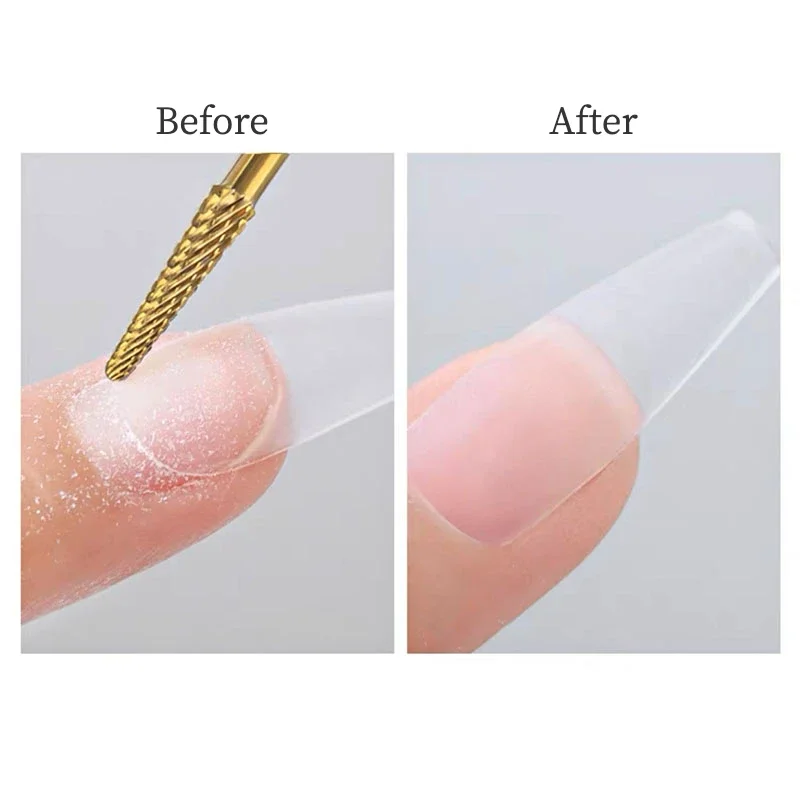 Gold Tungsten Nail Drill Bit Tapered Milling Cutter for Half Nail Tips grinding Gel Polish Remover Nails Drill Accessories