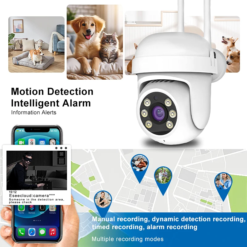 Wireless Camera for Home Security 1080P Indoor Outdoor Surveillance Night Vision Two-Way Audio And Motion Detection CCTV Camera