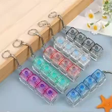 4 Keys Luminous Keyboard Keychain Toy Gift Stress Relief Fidget LED Keyboard Decompression Backpack Keyring Pendant Key Chains image 5