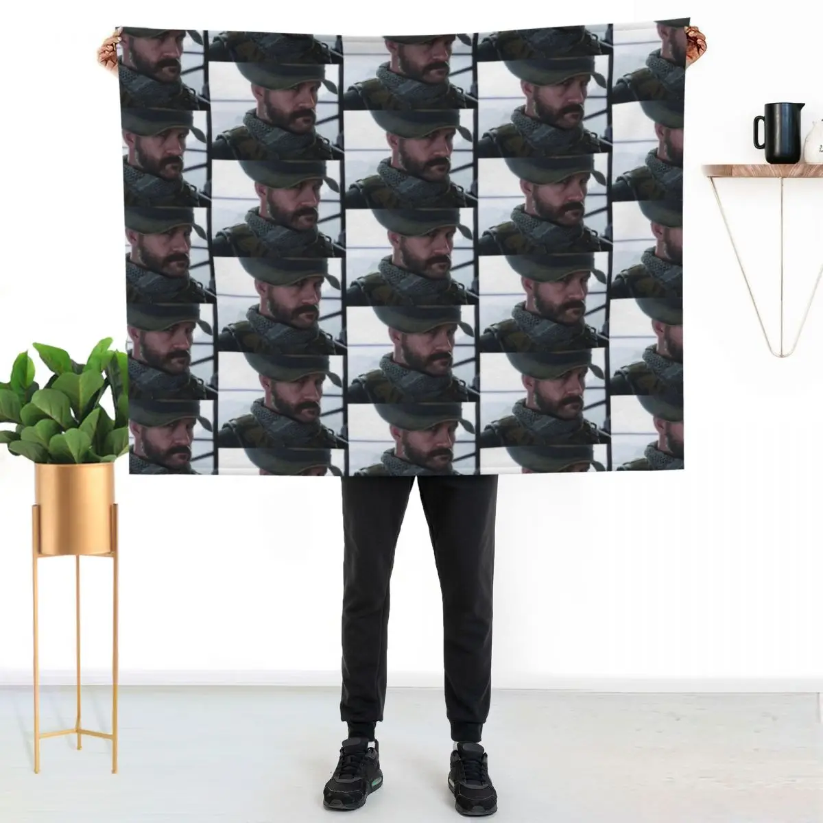 Captain John Price Throw Blanket Heavy bed plaid funny gift Plaid Blankets Sofas Of Decoration Thins Blankets