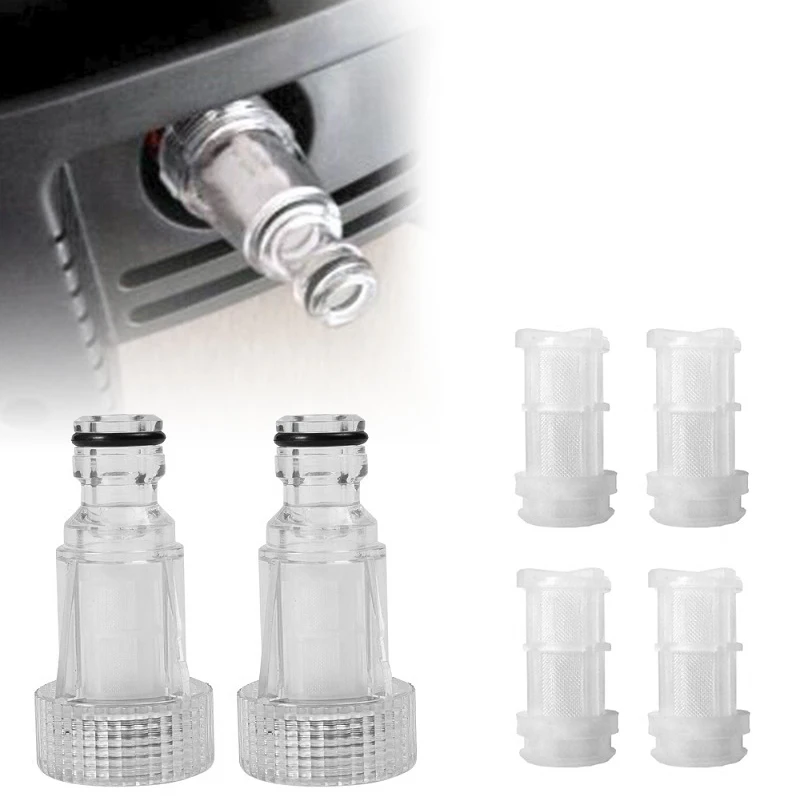 2 шт., фильтр для машины для очистки высокого давления, фильтр для воды, садовый шланг, быстрый разъем, 4 шт., комплект фильтров с внутренним сердечником, соединительный фильтрующий насос