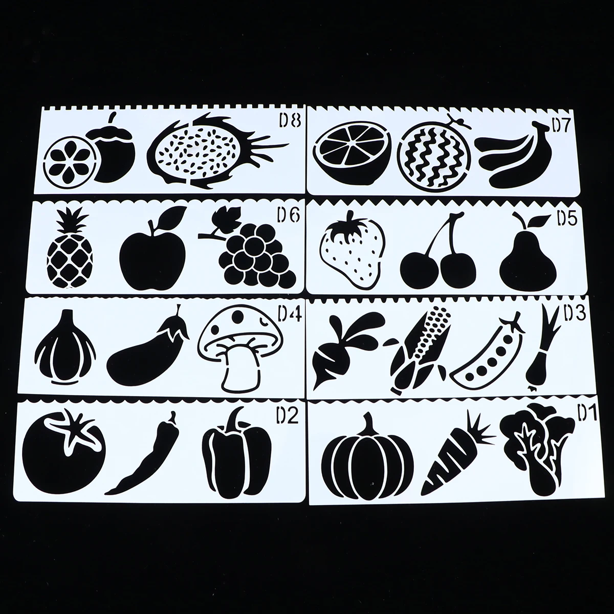 32pcs Drawing Template Set PET Material Stencil Painting Templates Kids Lightweight Hollow Vegetable School