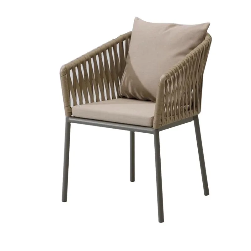 

Outdoor rattan chair, rope weaving, rattan weaving, single bar chair, courtyard hotel high stool