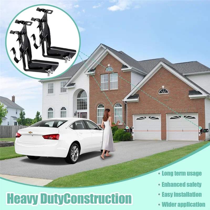 FULL-2 Pcs Garage Door Sensors Bracket, Sensor Kit Brackets, For Liftmaster/Chamberlain/Craftsman Garage Door Sensor
