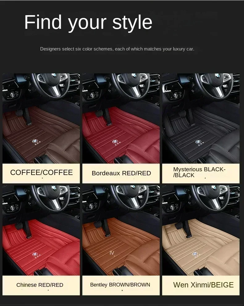 Custom 5D Large stripes Car Floor Mats for Audi A5 Convertible 8F7 F57 2018-2023 A6 4G2 C8 2019-2023 Interior Car Accessories