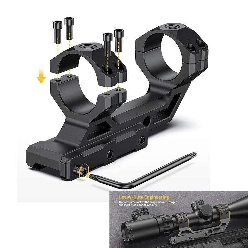 

CVLIFE Scope Cantilever Mount 30mm Offset Dual Rings Optics Mounting Kit for Picatinny Rails 1.57 " Height