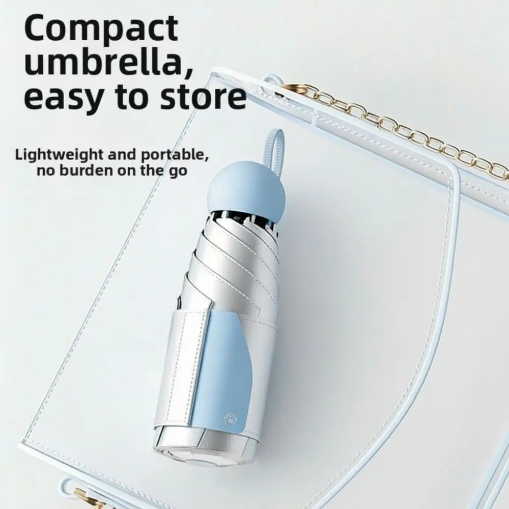 

UV Protection Titanium Silver Sun Umbrella Portable Suitable for Both Sun and Rain Capsule Sun Umbrella Lightweight