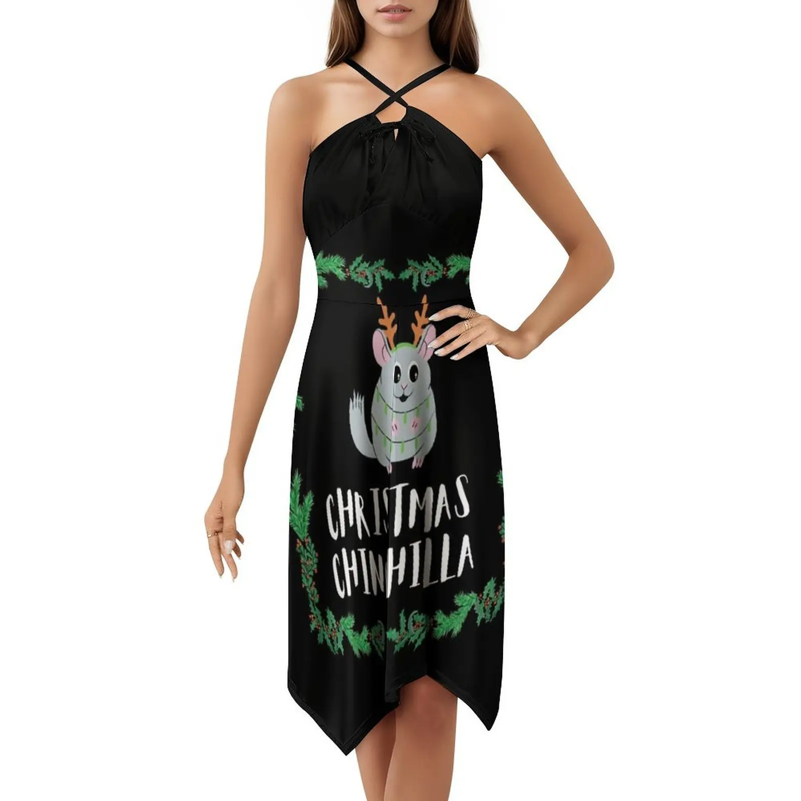 هدية عيد الميلاد لمحبي الحيوانات الأليفة تي شيرت كلاسيكي للسيدات هيب هوب ملابس الشارع الشهير جرافيك طباعة ملابس الحفلات والنوادي شينشيلا