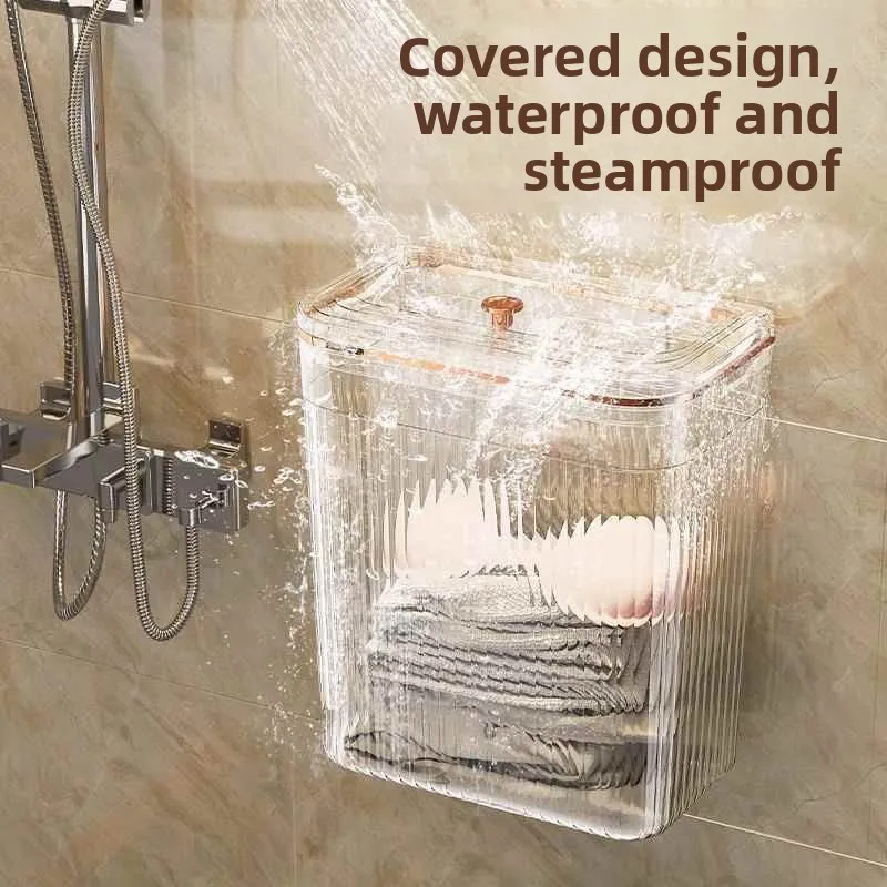 Bathroom Laundry Hamper Dirty Clothes Storage Basket Wall Mounted Washing Bathing Clothes Organizer Home Use Bucket - view 3