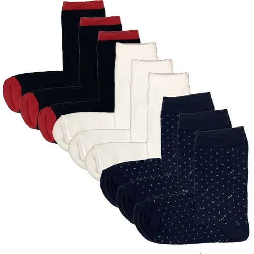 Calze Vita 9 더블 블랙, 화이트, 네이비 블루 여성 소켓 스타킹