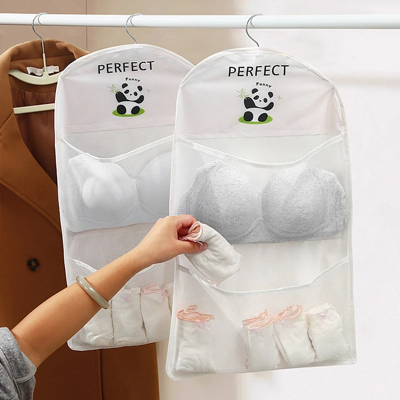 

Дышащая сетчатая настенная сумка для нижнего белья, носков, домашнего шкафа, организация хранения нижнего белья, корзина для белья