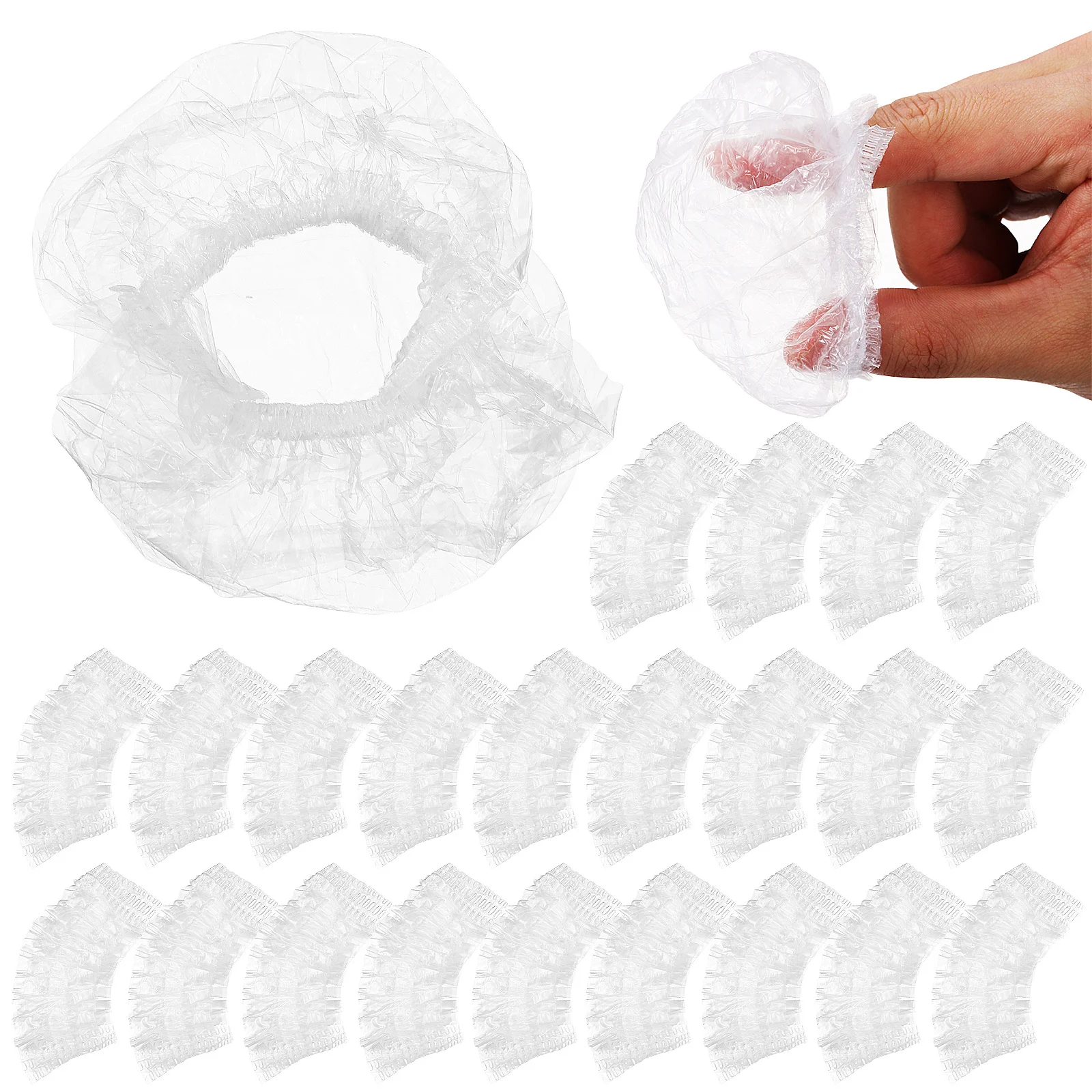 

200 Pcs Disposable Ear Covers for Hair Dye Shower Clear Elastic Cap White Accessories Ear Protectors Waterproof