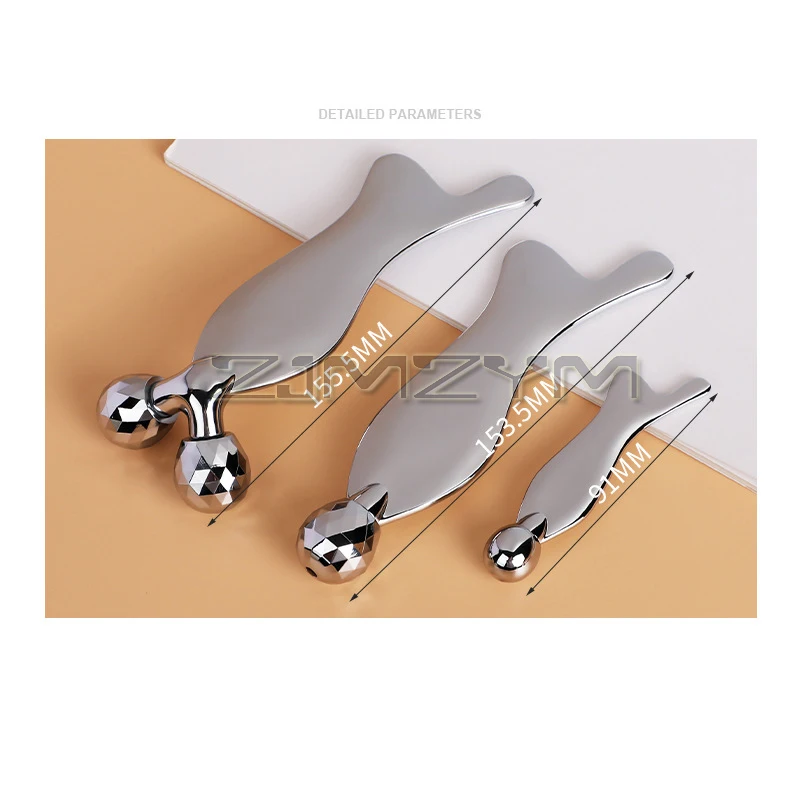 ثلاثية الأبعاد الأسماك جواشا مجلس الوجه الأسطوانة الفولاذ المقاوم للصدأ مدلك الخامس شكل شد الوجه ثبات عيون الجسم الجمال جهاز تدليك