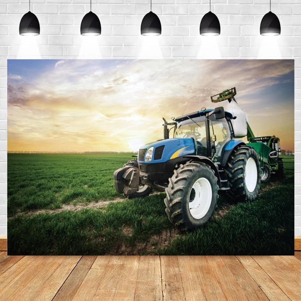 Boerderij Tractor Scène Achtergrond Magazijn Hooiberg Landelijke Agrarische Baby Portret Fotografie Achtergrond Fotostudio