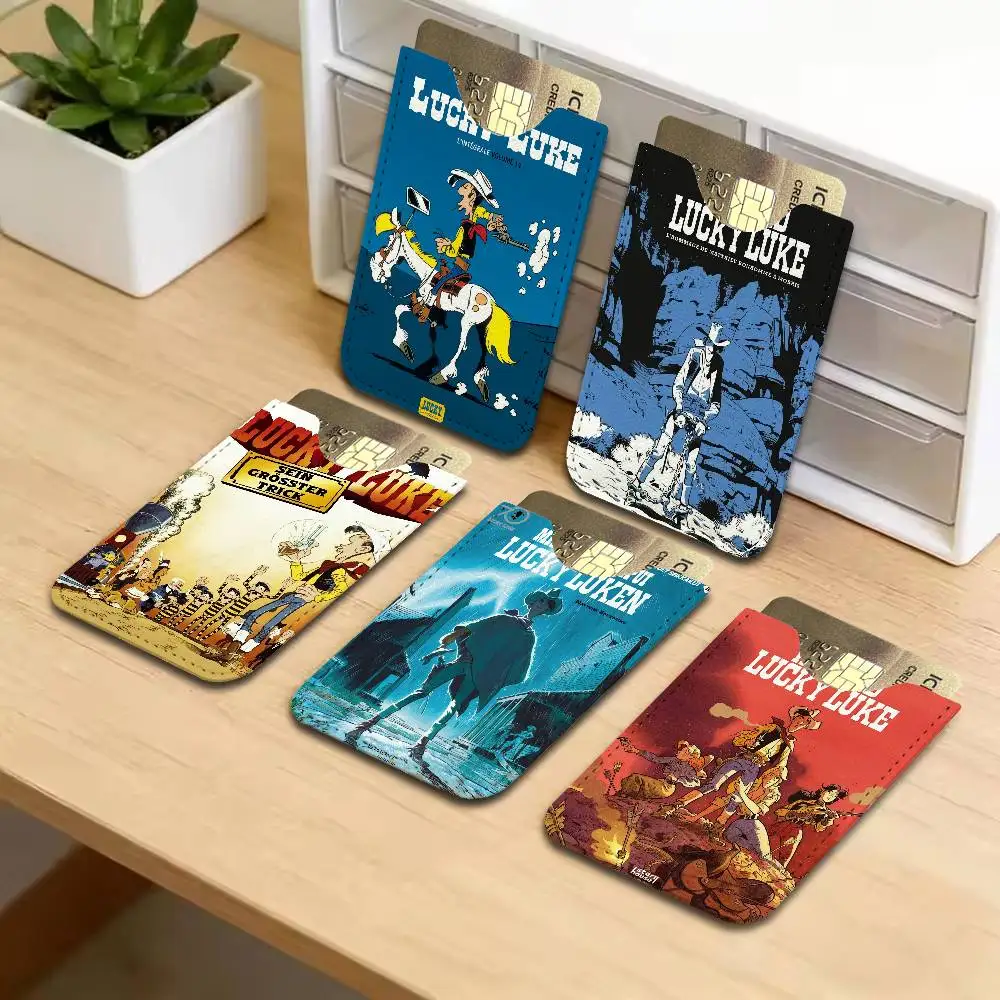 C-Cartoon-L-Lucky-Luke Credit ID Business Card Holder, Practical Pocket Gift for Outdoor Driving & Daily Use
