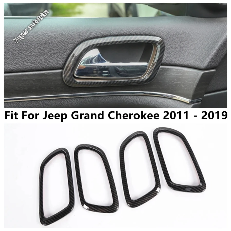 

Car Inner Door Handle Pull Bowl Frame Decoration Cover Trim For Jeep Grand Cherokee 2011 - 2019 ABS Carbon Fiber Accessories