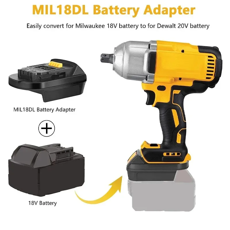 

New MIL18DL adapter for Milwaukee 18V Li-ion batteries, convertible to Dewalt 18V 20V Li-ion battery power tools