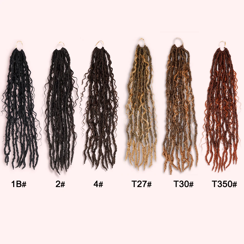 شعر كروشيه صناعي Goddess Faux Locs للنساء ذوات البشرة السمراء بأطراف مجعدة طويلة