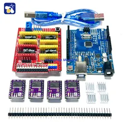 Machine à graver CNC Shield V3 avec câble USB, impression 3D, pilote DRV8825 ou A4988, 6 000 cartes V4, 4 pièces