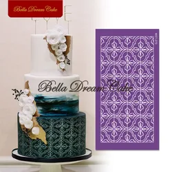 Fancy Texture Mesh Stencil DIY Royal Cream Choaolate Fondant Mould Fabric Wedding Cake Border Template Cake Decorating Tools