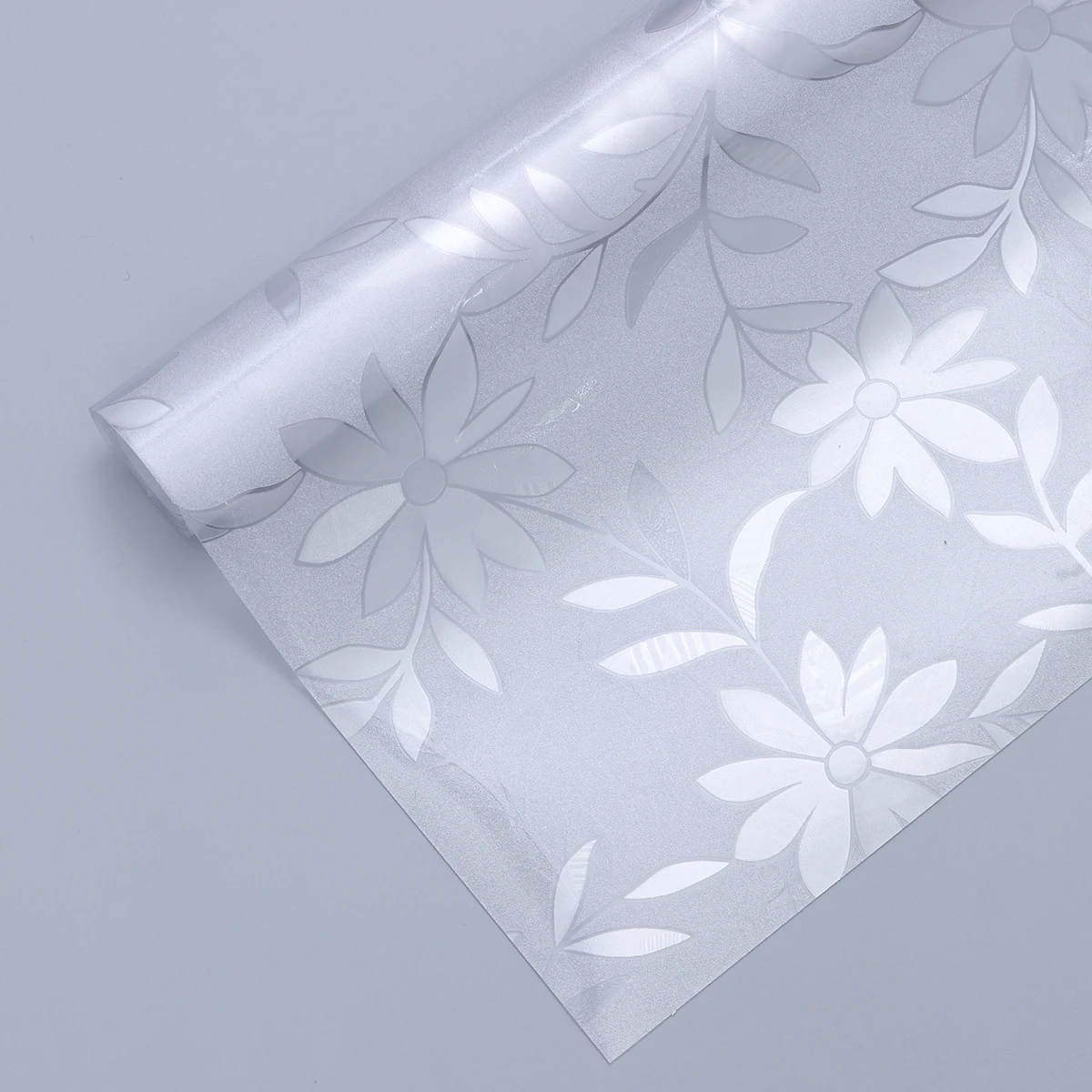 

1.5Mm Thick Pvc Waterproof Clear Plastic Matte Daisy Design Dining Desk Protector For Glass Wood Coffee Table 80Cm Table